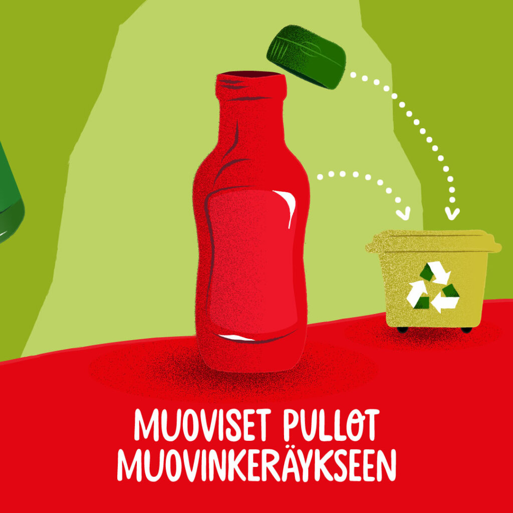 Muovipullojen kierrätysohje