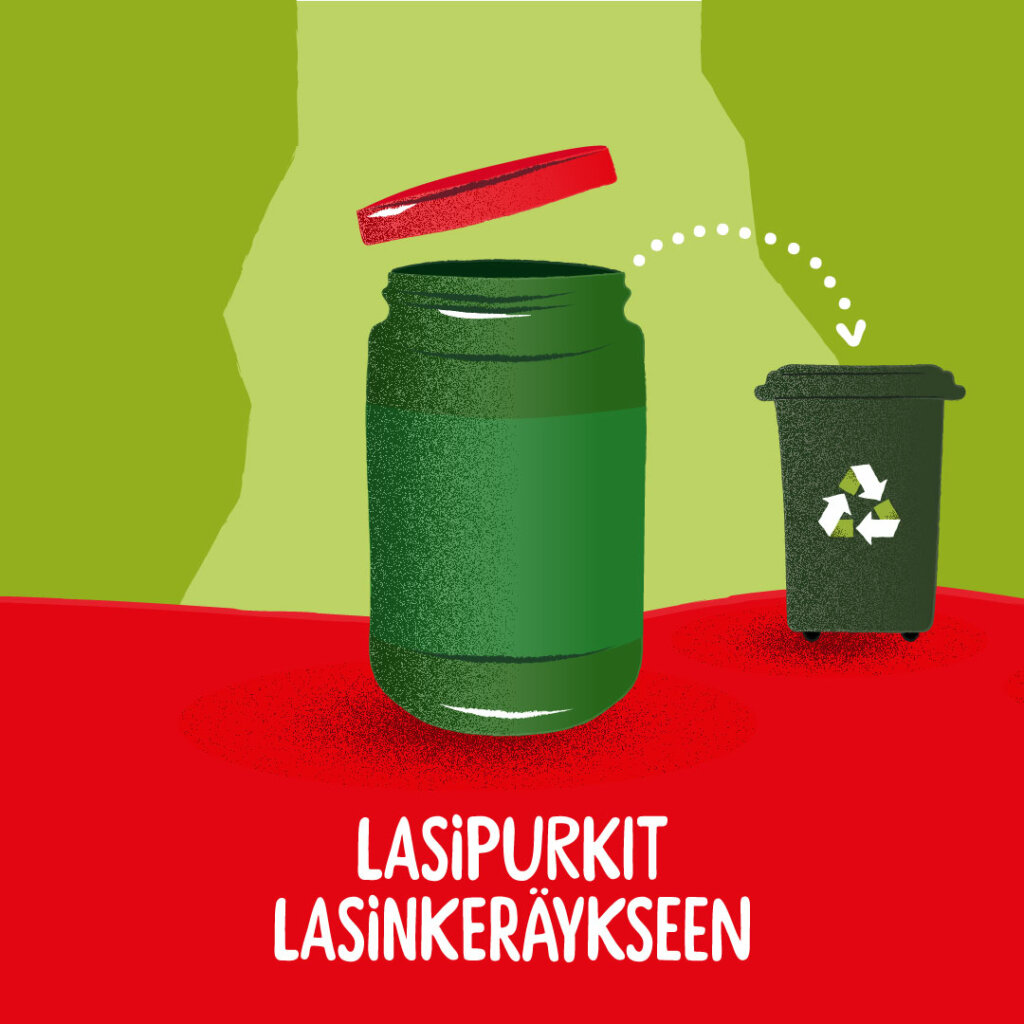 Lasipurkkien kierrätysohje