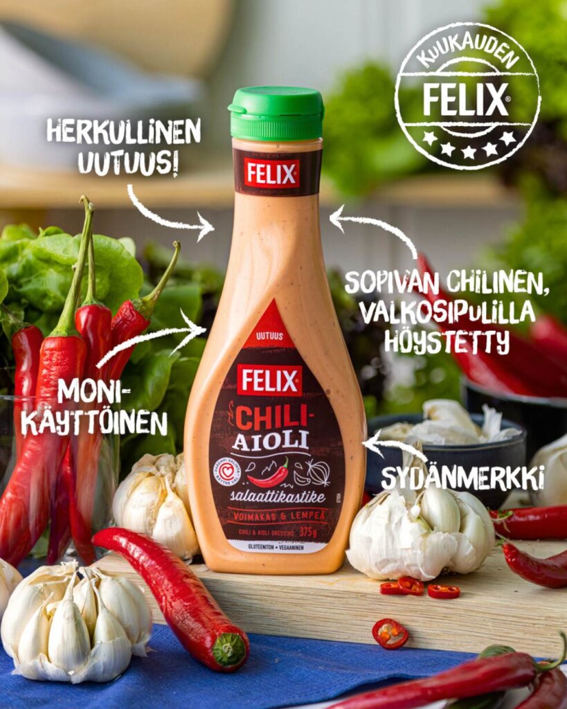 Felix toukokuun tuote Chili-aioli salaatinkastike