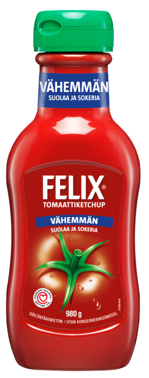Felix Ketchup, vähemmän suolaa ja sokeria